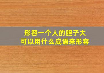 形容一个人的胆子大可以用什么成语来形容