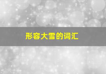 形容大雪的词汇