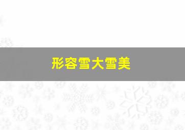 形容雪大雪美