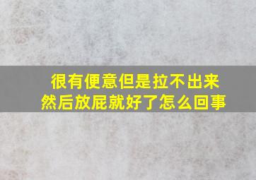 很有便意但是拉不出来然后放屁就好了怎么回事