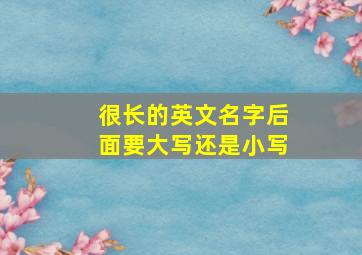 很长的英文名字后面要大写还是小写