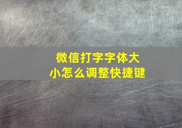 微信打字字体大小怎么调整快捷键