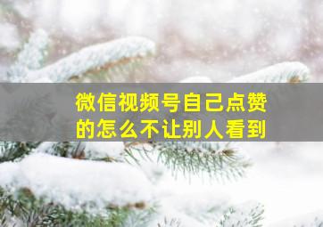 微信视频号自己点赞的怎么不让别人看到