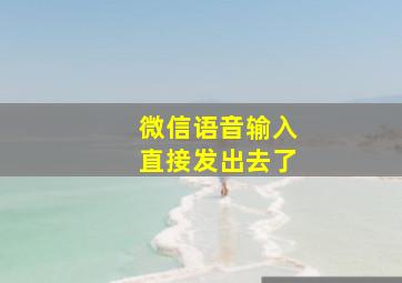 微信语音输入直接发出去了