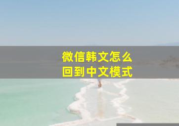 微信韩文怎么回到中文模式