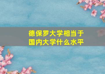 德保罗大学相当于国内大学什么水平