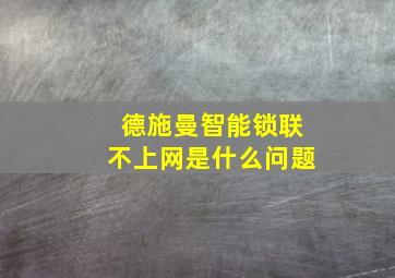 德施曼智能锁联不上网是什么问题