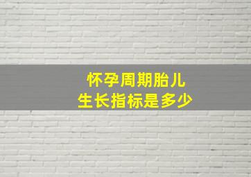 怀孕周期胎儿生长指标是多少