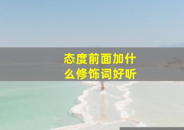 态度前面加什么修饰词好听