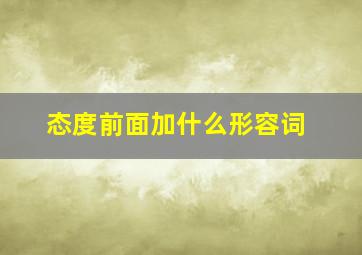 态度前面加什么形容词