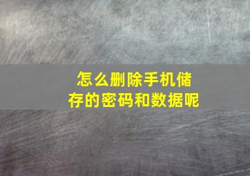 怎么删除手机储存的密码和数据呢