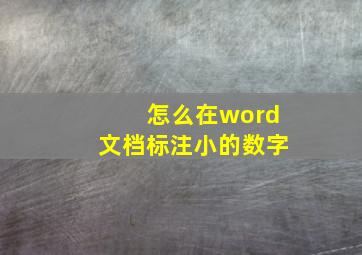 怎么在word文档标注小的数字