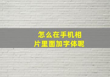 怎么在手机相片里面加字体呢