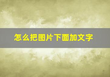 怎么把图片下面加文字