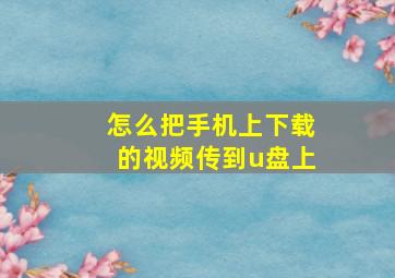 怎么把手机上下载的视频传到u盘上