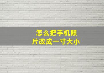 怎么把手机照片改成一寸大小