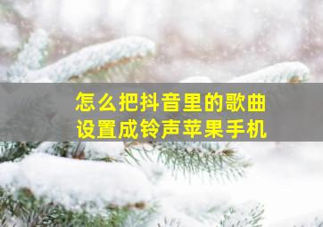 怎么把抖音里的歌曲设置成铃声苹果手机