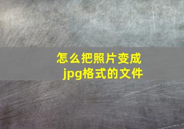 怎么把照片变成jpg格式的文件