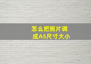 怎么把照片调成A5尺寸大小