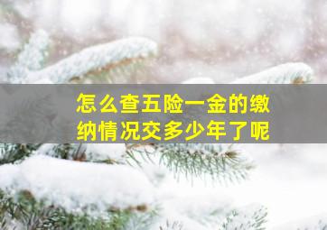 怎么查五险一金的缴纳情况交多少年了呢