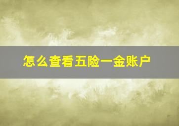 怎么查看五险一金账户