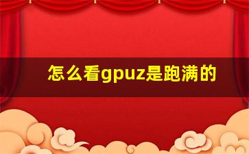 怎么看gpuz是跑满的