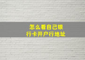 怎么看自己银行卡开户行地址