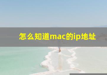 怎么知道mac的ip地址