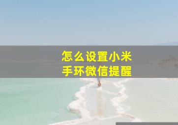 怎么设置小米手环微信提醒