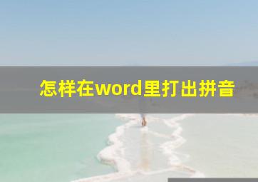 怎样在word里打出拼音