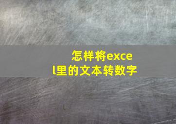 怎样将excel里的文本转数字