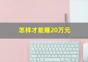 怎样才能赚20万元