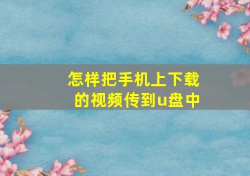 怎样把手机上下载的视频传到u盘中