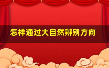 怎样通过大自然辨别方向