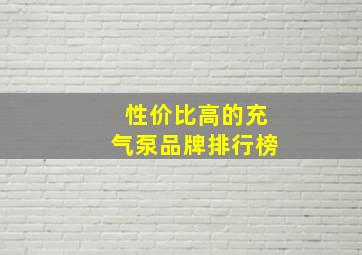 性价比高的充气泵品牌排行榜