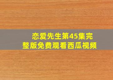 恋爱先生第45集完整版免费观看西瓜视频