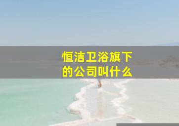 恒洁卫浴旗下的公司叫什么