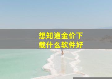 想知道金价下载什么软件好