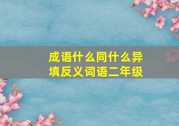 成语什么同什么异填反义词语二年级