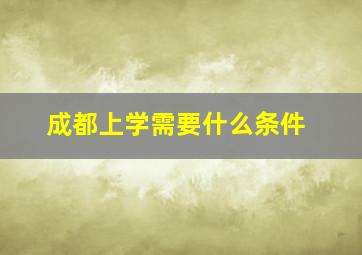 成都上学需要什么条件