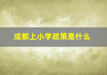 成都上小学政策是什么