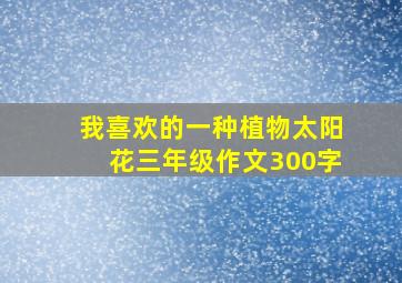 我喜欢的一种植物太阳花三年级作文300字