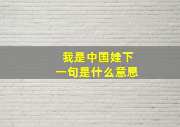 我是中国娃下一句是什么意思