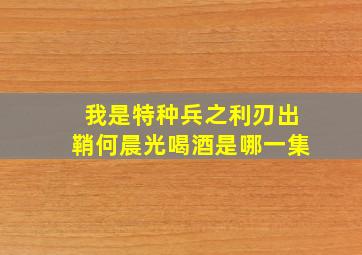 我是特种兵之利刃出鞘何晨光喝酒是哪一集