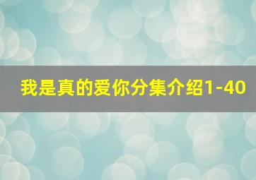 我是真的爱你分集介绍1-40