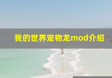 我的世界宠物龙mod介绍