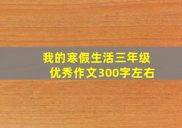 我的寒假生活三年级优秀作文300字左右