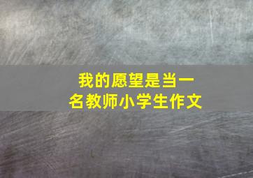 我的愿望是当一名教师小学生作文