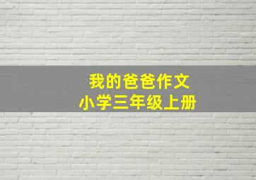 我的爸爸作文小学三年级上册