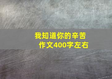 我知道你的辛苦作文400字左右